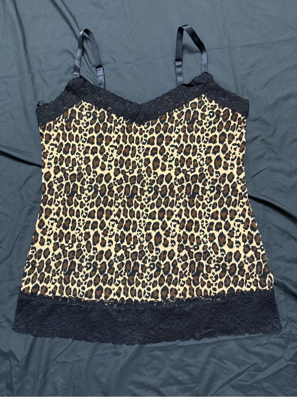 torrid Leopard Print Lace Trim Cami in Black and Brown